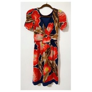 Anthropologie dress XXS petite modern floral